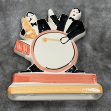 Vintage Past Times Clarice Cliff Style Age of Jazz Sax & Drum Players Figure