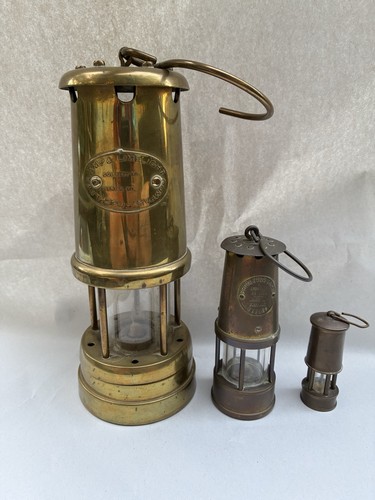 Job lot vintage miners - lot, brass