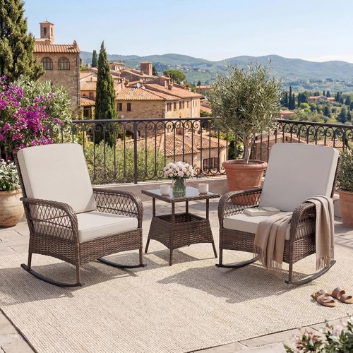 Outdoor rocking chair set with - rocking,