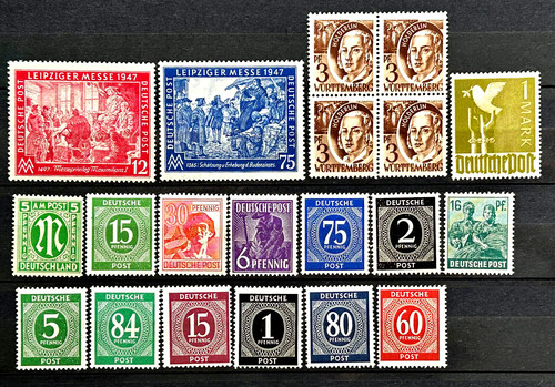 German stamps allied - german,