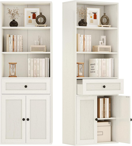 Tier bookcase with - doors, and