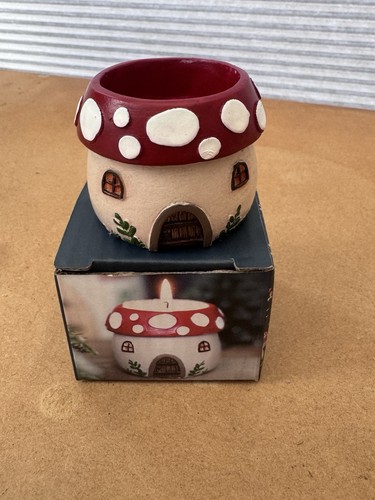 Mushroom house tealight candle - mushroom,