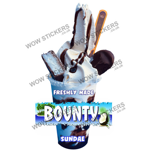 Bounty ice cream - cream, sundae