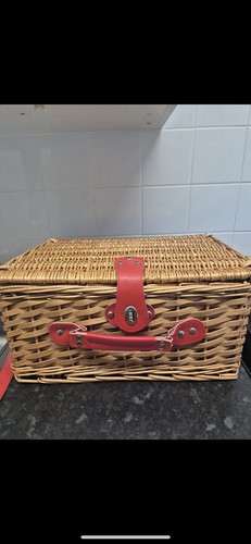 Wicker picnic basket set - basket,