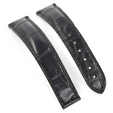 Omega De Ville Black Alligator Mens 19mm to 16mm Wide Watch Strap Ref 98000242