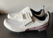 Muddyfox TRI 100 White Berry Cycling Shoes Women's Size UK 8