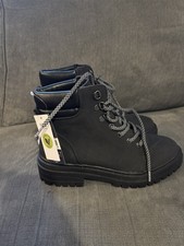 M&S Black Chunky Lace Up Ankle