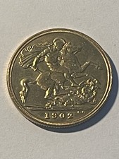 Crown Edward VII 1902 2 Pounds Gold Plated Sovereign