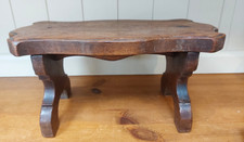 Vintage French farmhouse stool, small bench, rustic country, footstool
