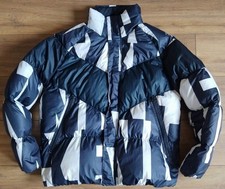 Nike Sportswear Down Fill Puffer Jacket Bold Logo Print Black/White Men's Size M