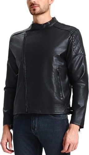 Men leather biker jacket - biker,
