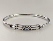 Sterling Silver Topaz Bangle Hallmarked Rennie Mackintosh