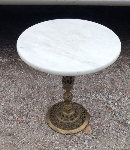 Brass marble plant stand - brass, &