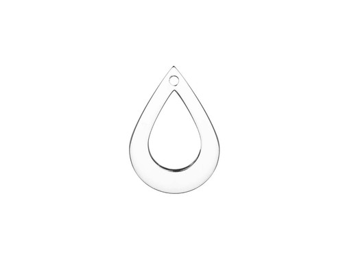 Sterling silver open teardrop - sterling,