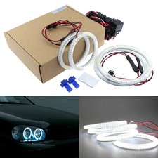 White LED SMD Angel Eyes Halo Rings For VW Volkswagen Golf Mk4 97-03 90 & 126mm