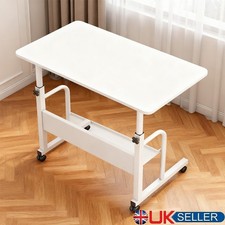 Height Adjustable Mobile Over Bed Table Hospital Overbed Aid Chair Laptop Tray
