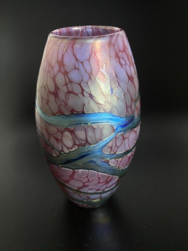 Art glass vase - art, iridescent