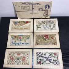 6 x WW1 Embroidered SILK