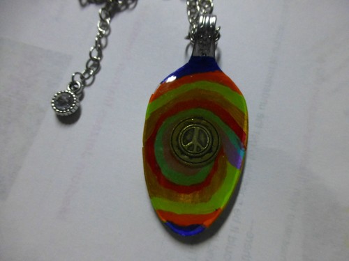 Peace spoon necklace - peace, hand