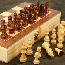 Large Chess Wooden Set Folding Chessboard Pieces Wood Board.Chess Board 39X39CM