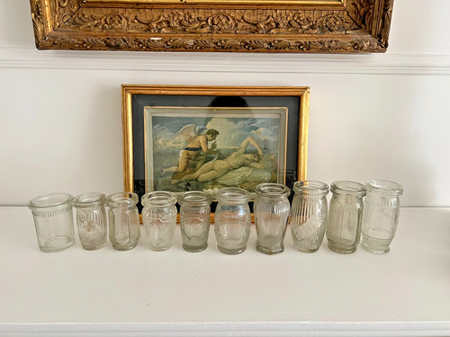 Vintage glass preserve meat - glass,