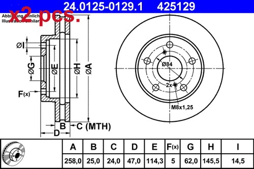 Pcs front brake disc rotos - x2,