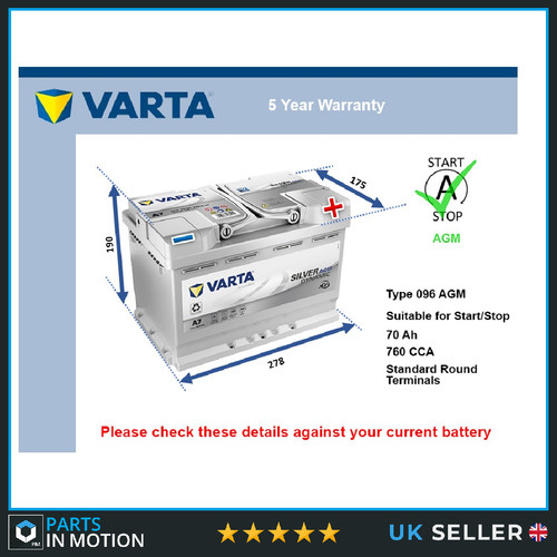 Agm car battery fits - car,