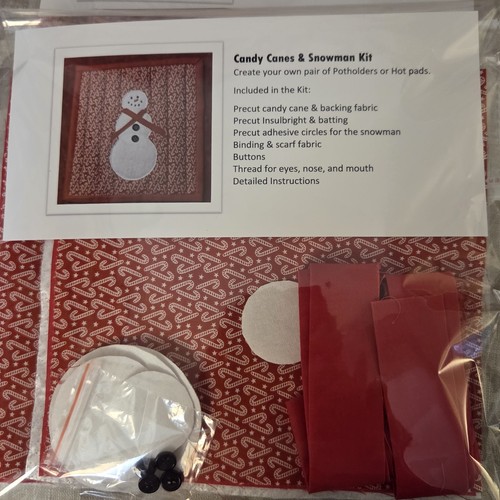Candy cane snowman potholder - candy,