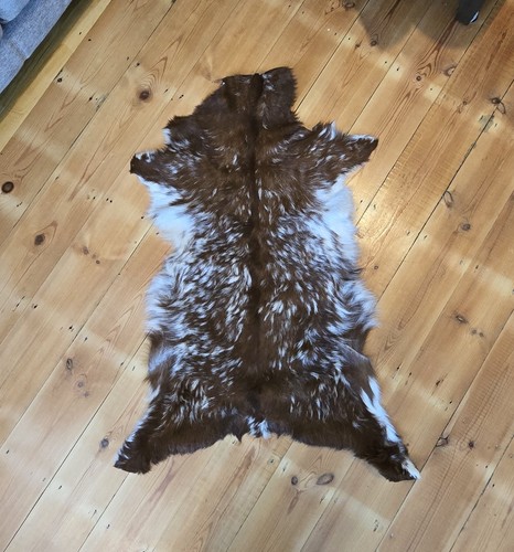 Genuine brown white - white, hide