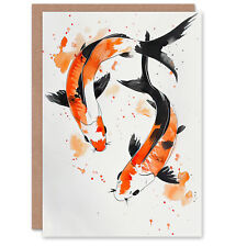 Greeting Card Two Japanese Koi