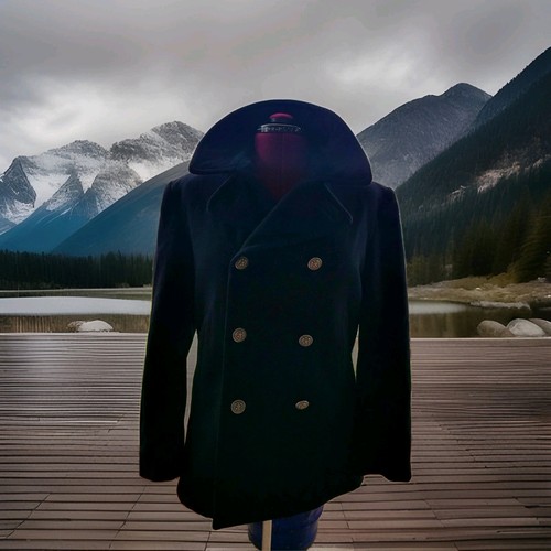 Vintage navy issued wool pea - navy,