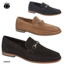 Mens Leather Suede Loafers