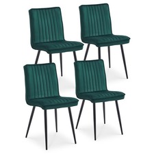 4X Dining Chairs Velvet Padded