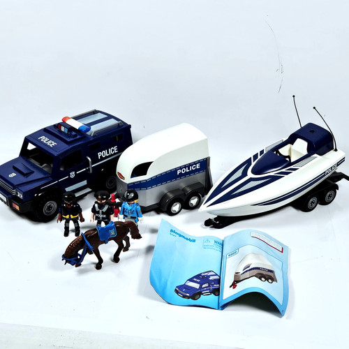 Playmobil police truck boat - police,