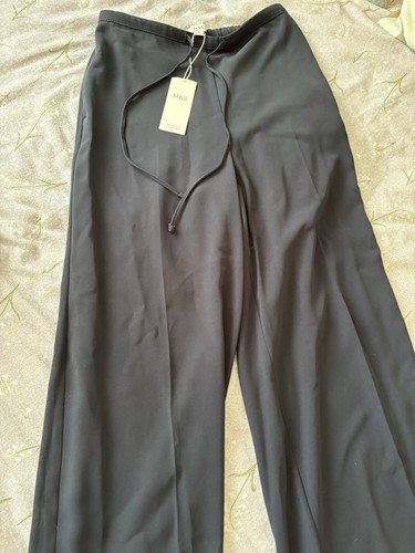 Ladies navy flare trousers - navy,