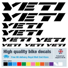 Yeti bike labels / decals with free bike protection (24 pack) - 20 colours