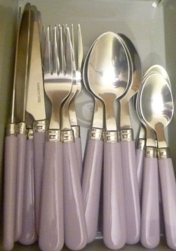 Purple piece cutlery - purple,