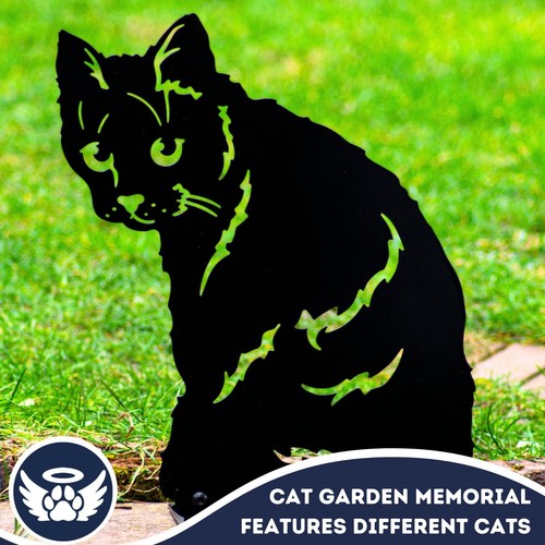 Cat garden memorial stone - cat,