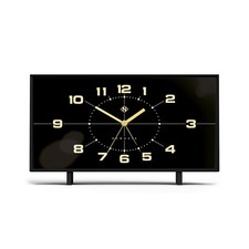 Newgate® Wideboy Alarm Clock Black Retro Matching Arabic Dial Silent Quartz