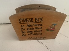 Vintage Wooden Swear Box Mid Century Souvenir Cheddar Gorge (HB