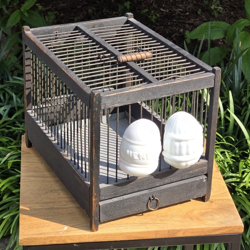 Antique small bird cage - bird,