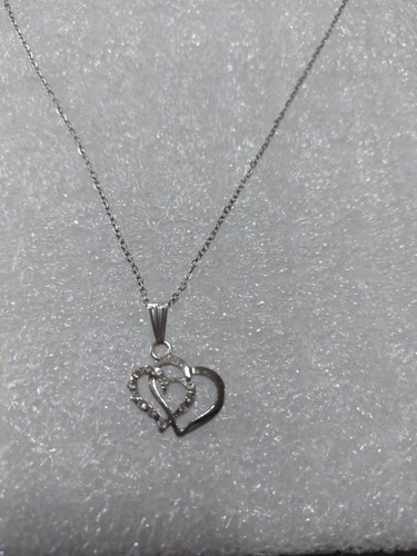 Silver colour double heart - colour,