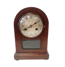 Mappin & Webb London Mahogany Lancet Mantle Clock No Key (11)