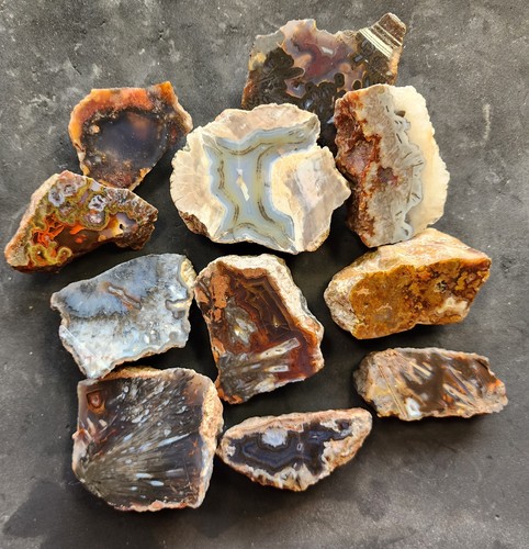 Agate slices lot rough - agate, lot,