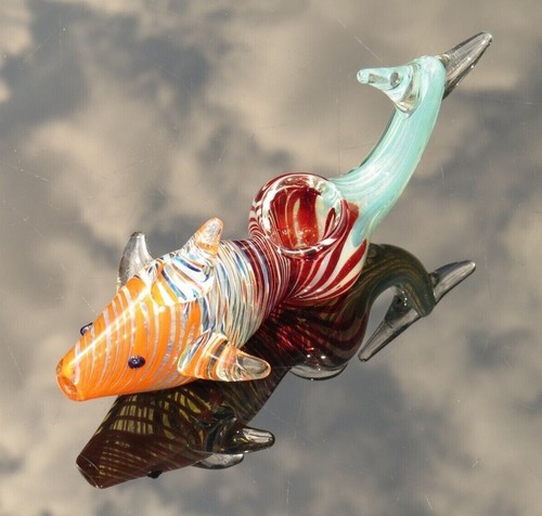 Clear coloured glass fish - clear,
