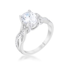 Justine 2ct CZ Rhodium Classic