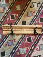 Antique Wooden Coat Rail 53cm Two Original Hooks
