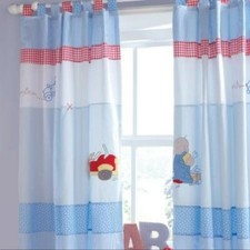 Izziwotnot Humphrey's corner Little Red Car boys Nursery Curtains and cot Quilt