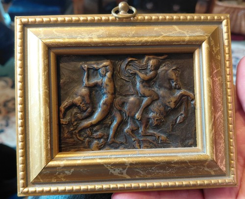 Bas relief bronze plaque - bronze,
