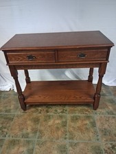 reproduction oak console table used